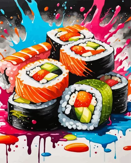 fox sushi art Diamond Paints Fox Sushi Art Diamond Painting