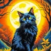 Full Moon And Cat Diamond Painting