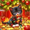 Funny Christmas Kitty Diamond Painting