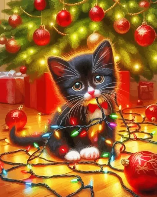 funny christmas kitty Diamond Paintings Funny Christmas Kitty Diamond Painting