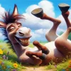 Funny Donkey Laughing Diamond Painting
