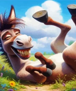 Funny Donkey Laughing Diamond Painting