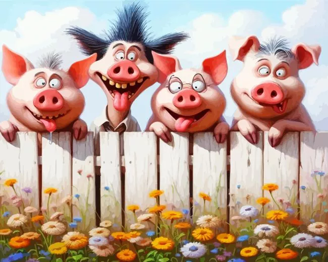 funny pigs Diamond Paintings Funny Pigs Diamond Painting