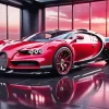 Red Bugatti Car Diamond Painting