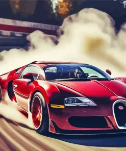 Red Bugatti Veyron Diamond Painting
