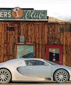 Silver Bugatti Veyron Diamond Painting