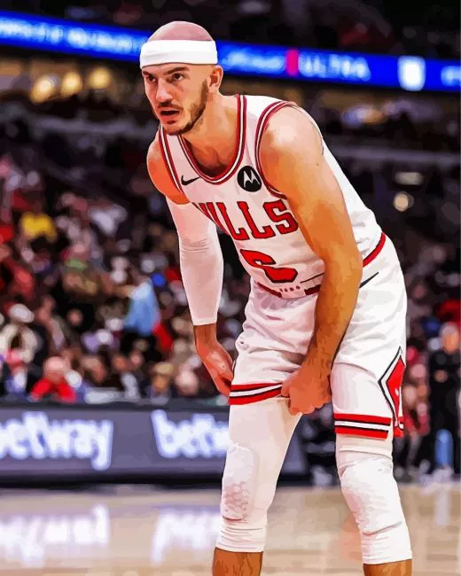 Alex Caruso Basketball Player Diamond By Numbers Alex Caruso Basketball Player Diamond Painting