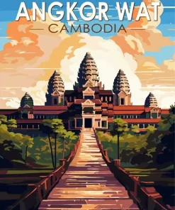 Angkor Wat Cambodia Poster Diamond Painting
