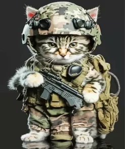Army Cat Art Diamond Painting