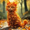 Autumn Leaves Cat Diamond Painting