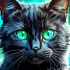 Black Cat Face Diamond Painting