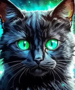 Black Cat Face Diamond Painting