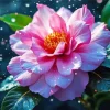 Blooming Pink Camellia Flower Diamond Painting