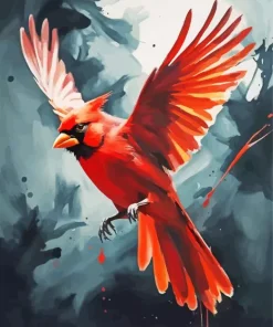 Cardinal Bird Flying Art Diamond Painting
