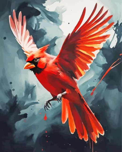 Cardinal Bird Flaying Art Diamond Paintings Cardinal Bird Flying Art Diamond Painting