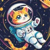 Cartoon Astronaut Cat Diamond Painting