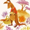 Cartoon Kangaroo In Pouch Diamond Painting