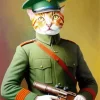 Cat In Military Uniform Diamond Painting