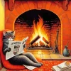Cat Reading Newspaper Diamond Painting