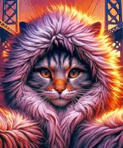 Cat Selfie On The Baltimore Bridge Diamond Painting