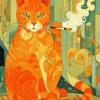 Cat Smoking Cigarette Art Diamond Painting