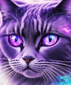 Cat With Galaxy Eyes Diamond Painting