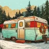 Chirstmas Caravan Camp Diamond Painting
