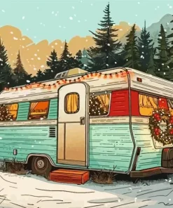 Chirstmas Caravan Camp Diamond Painting