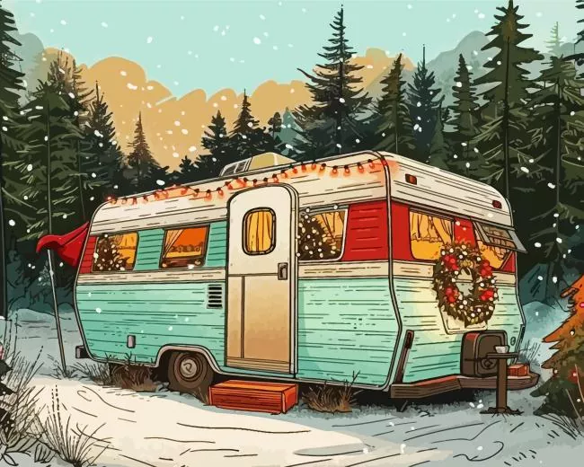 Chirstmas Caravan Camp Diamond Paints Chirstmas Caravan Camp Diamond Painting