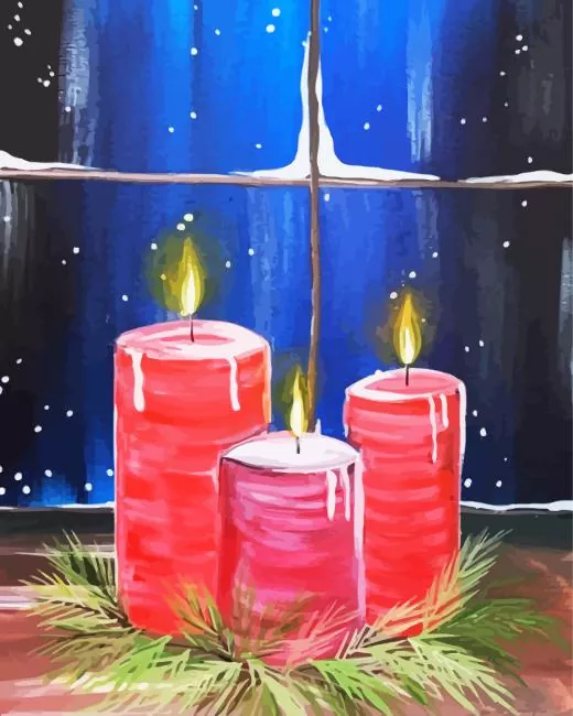 Christmas Candles Art Diamond Paintings Christmas Candle Art Diamond Painting