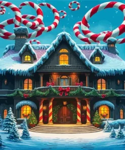 Christmas Candy House Diamond Painting