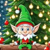 Christmas Cartoon Cute Elf Diamond Painting