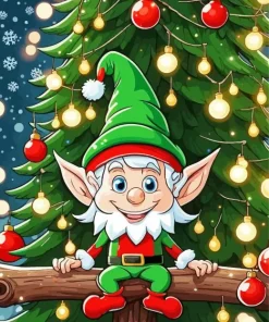 Christmas Cartoon Cute Elf Diamond Painting