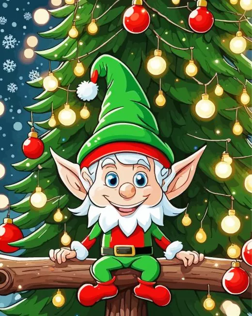 Christmas cartoon cute elf Diamond Paints Christmas Cartoon Cute Elf Diamond Painting