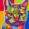 Colorful Pop Art Cat Diamond Painting