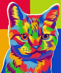 Colorful Pop Art Cat Diamond Painting