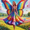 Colorful Butterfly Girl Diamond Painting