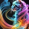 Colorful Smoke Cat Diamond Painting