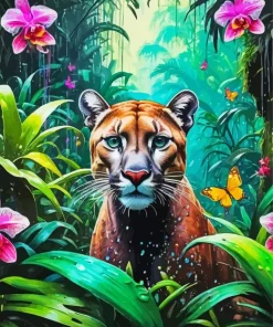 Cougar In Jungle Diamond Painting