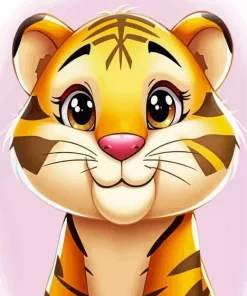 Cute Cartoon Tiger Diamond Painting