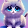 Cute Cat With Big Eyes Diamond Painting