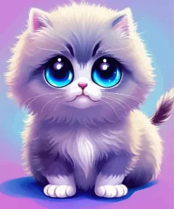 Cute Cat With Big Eyes Diamond Painting