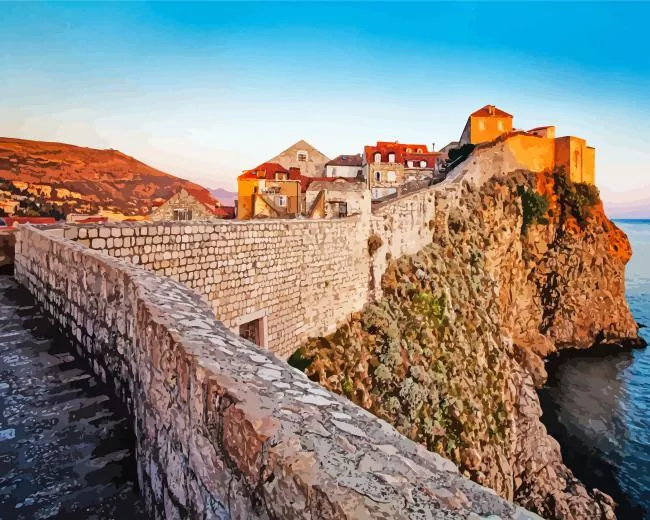 Dubrovnik City Walls Diamond By Numbers Dubrovnik City Walls Diamond Painting
