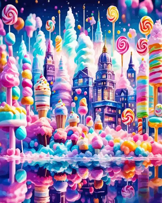 Fantasy Candy City Diamond Paintings Fantasy Candy City Diamond Painting