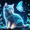 Fantasy Cat And Butterfly Diamond Painting