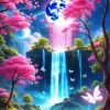 Fantasy Moonlight Waterfall Diamond Painting