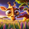 Giant Cartoon Giraffe Diamond Painting