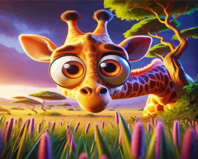 Giant cartoon giraffe Diamond Paintings Giant Cartoon Giraffe Diamond Painting