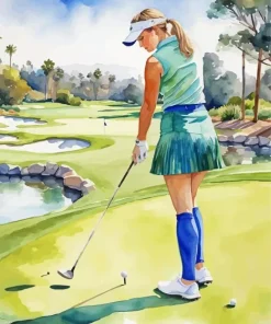 Golfer Playing Golf Diamond Painting