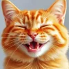 Happy Orange Cat Smile Diamond Painting